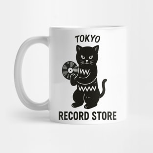 Tokyo Record Store Cat CD V1 – Japanese Vaporwave Aesthetic Retro Music Art Mug